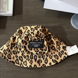 Kendall & Kylie Tan and Black Animal Print Hat